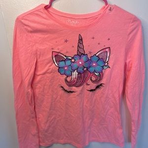 Girls brand new long sleeved unicorn tee shirt. Size XL(14).